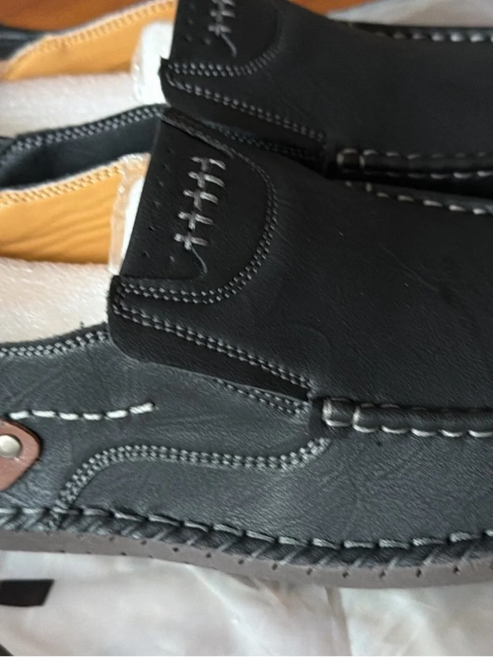 Men's Black Slip-On Casual Moc Toe Loafers